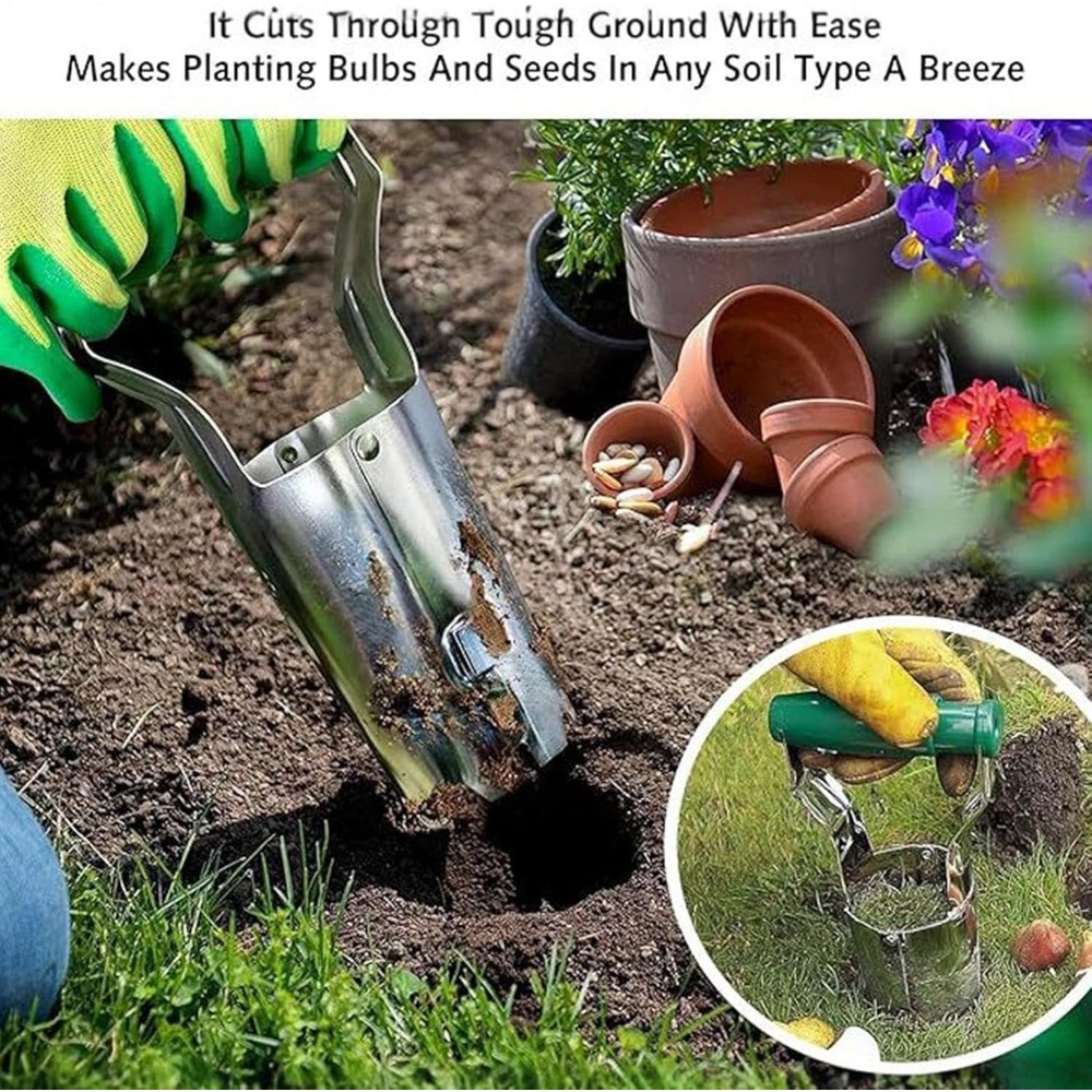 야채밭 묘목 이식기 스테인리스 스틸 흙 구멍 뚫는 도구 - Vegetable Transplanter 리뷰 및 가격
